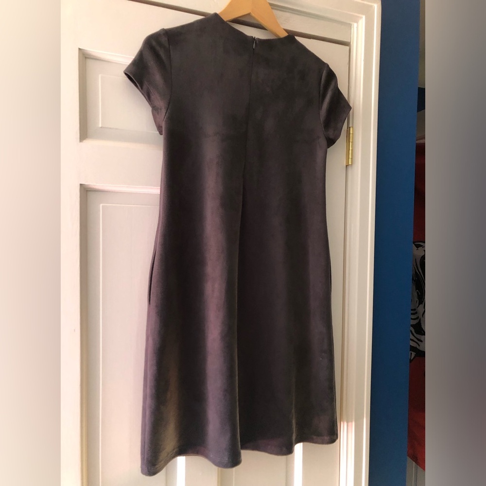 J.McLaughlin XS faux Suede dark gray dress.